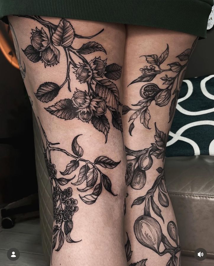Organic blackwork full back piece