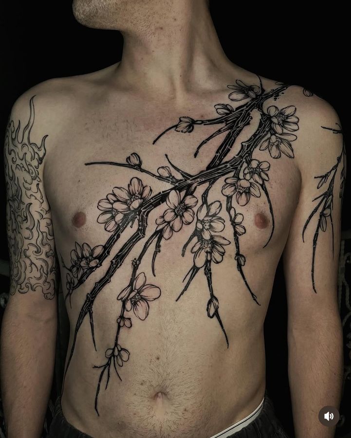 Blackout sleeve with negative-space linework